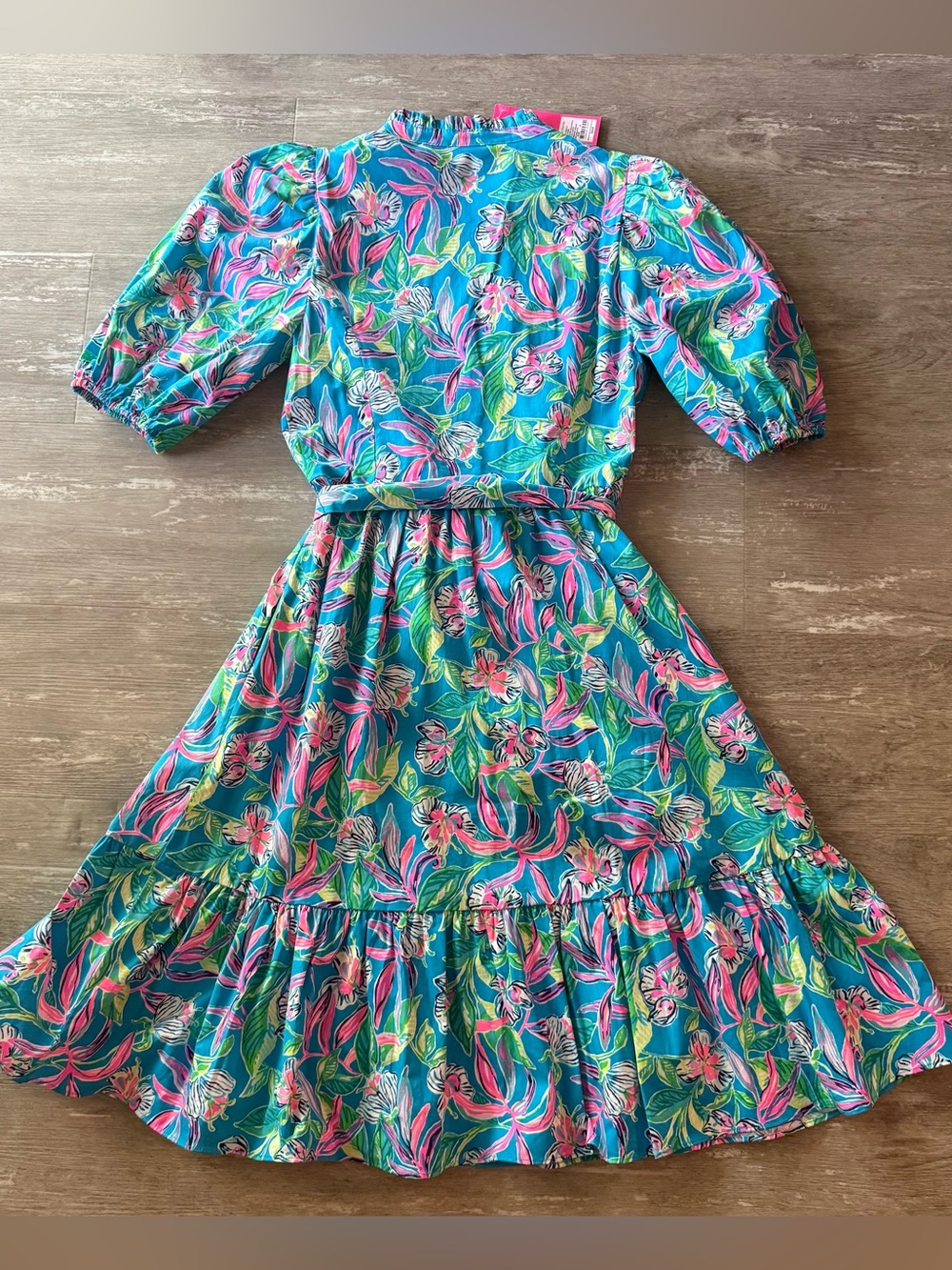 Lilly Pulitzer Shona Midi Shirtdress Turquoise Keep on Beleafin NEW women’s 8 - Picture 4 of 10